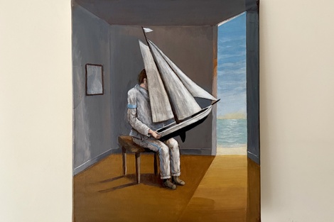 Una pintura teatral y crepuscular, en suspenso expectante